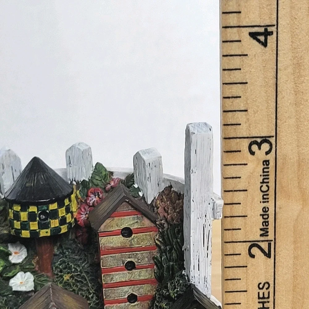 Vtg Lang‎ Candle Topper Birdhouse Sampler Ellen Stouffer Garden 2001 Cottagecore